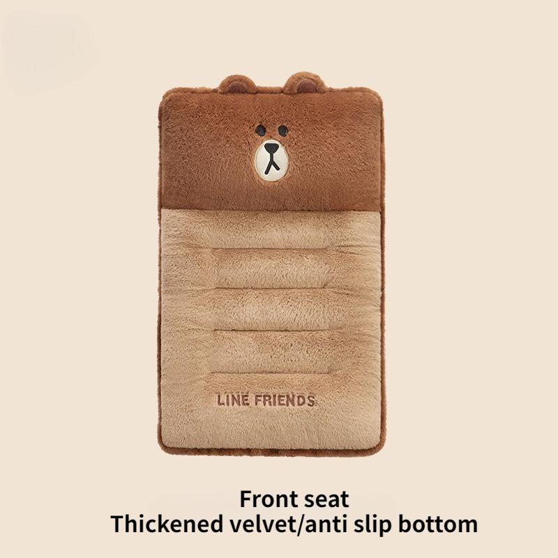 Winter Warm Car Waist Cushion Seat Supports Cartoon Cute Plush Cushion Chair with Thick Non Slip Design Integrated Cushion