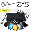 Polarized Magnetic Clip-on Sunglasses Set: Unisex TR Frame Prescription Eyeglass & Sunglasses Combo