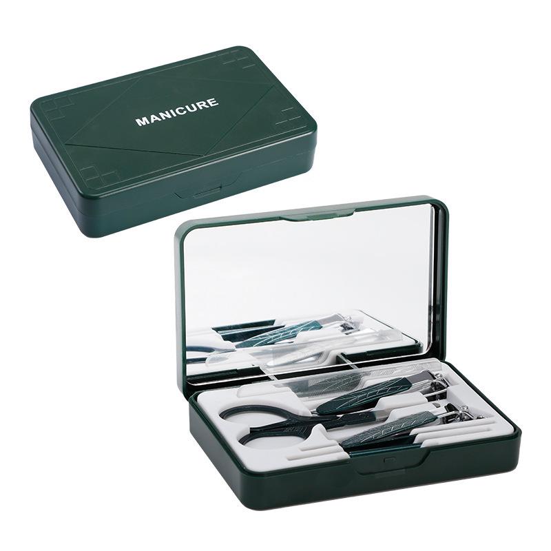 

6-Piece Nail Clipper Set: Anti-Splash Manicure Kit with Angled Edge Scissors