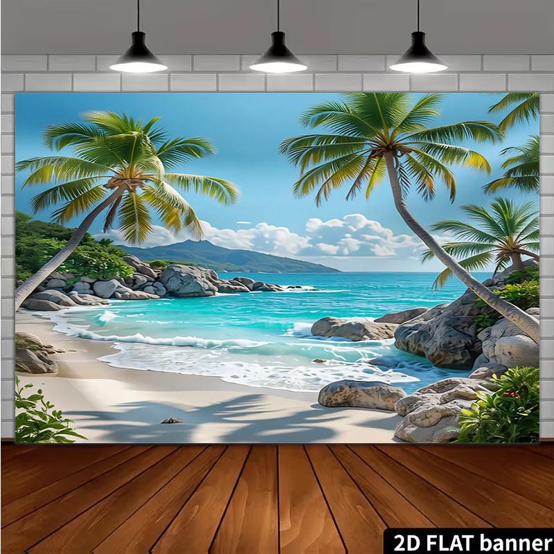 1Pcs Sunny Tropical Beach Dawn Decoration Background Winter Backdrop Decorations For Photo Studio Photo Booth Christams Party