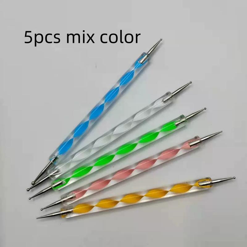 5/10/20pcs mix Dotting Pen Tool Nail Art Tip Dot Paint Manicure Kit DIY Drill Point Pen Rhinestones Gem Picker Manicure Tools