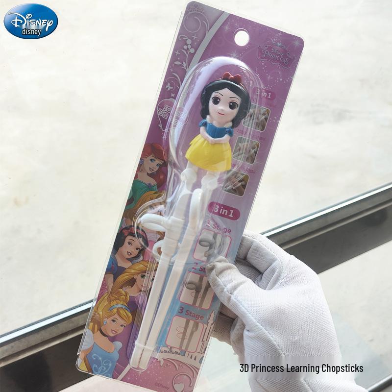 Disney 3D Cartoon Children's Stainless Steel Cutlery Set: Fork, Spoon, and Training Chopsticks