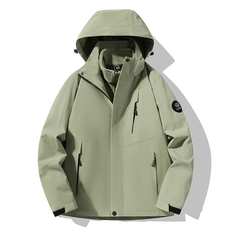 New Outdoor Three-in-one Stormtrooper Men Autumn and Winter Windproof Waterproof Mountaineering Clothing Couple Polar Fleece Warm Two-piece Set