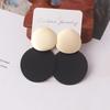 New Fashion Uneven Drop Earrings for Women Double-layers Round Pendants Dangle Earrings Heavy European Ear Jewelry Pendientes