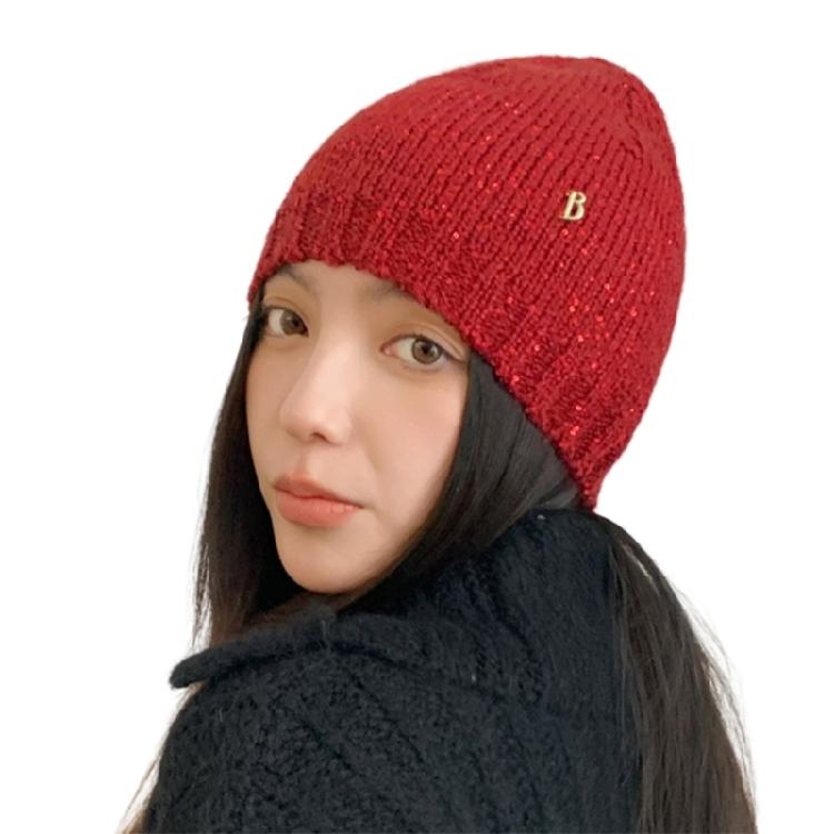 Trendy Beanies Sequins Hat for Party Goers Stage Performances Knit Hat