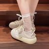 Small White Shoes Tennis Female Round Toe Shallow Mouth Clogs Platform Casual Sneaker All-Match Wedge Basket  Breathable
