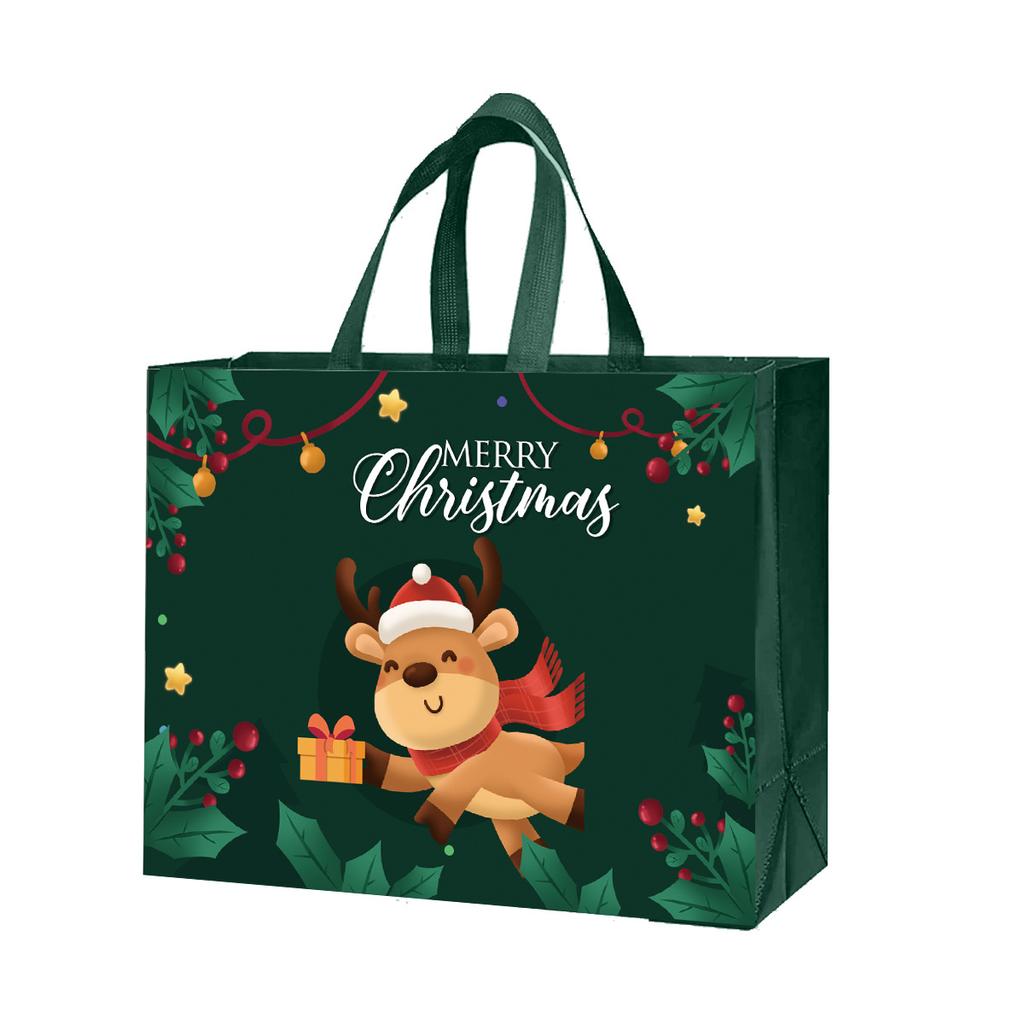 Handheld Gift Bag Christmas Non-woven Bag Portable Reusable Christmas Shopping Bag Eco-friendly Packaging Bag
