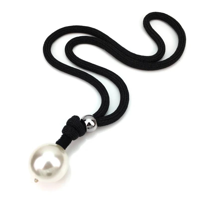 Womens Large Imitation Pearl Choker Necklace Fashion Thick Rope Adjustable Pendant Necklace Jewelry Gift