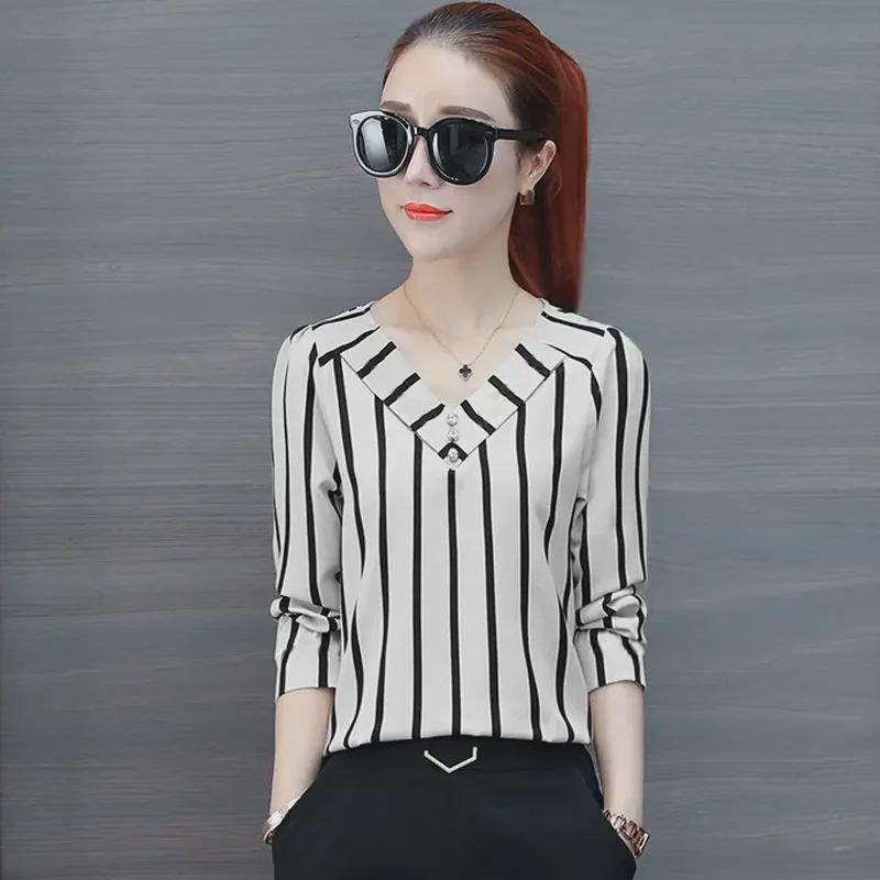 2023 Spring/Summer Striped Women's Loose Three-Quarter Sleeve T-Shirt
