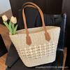 2025 New Korean Versatile Large-Capacity Hollow Straw Bag New Summer Simple Commuter Women's Bag Woven Shoulder Bag