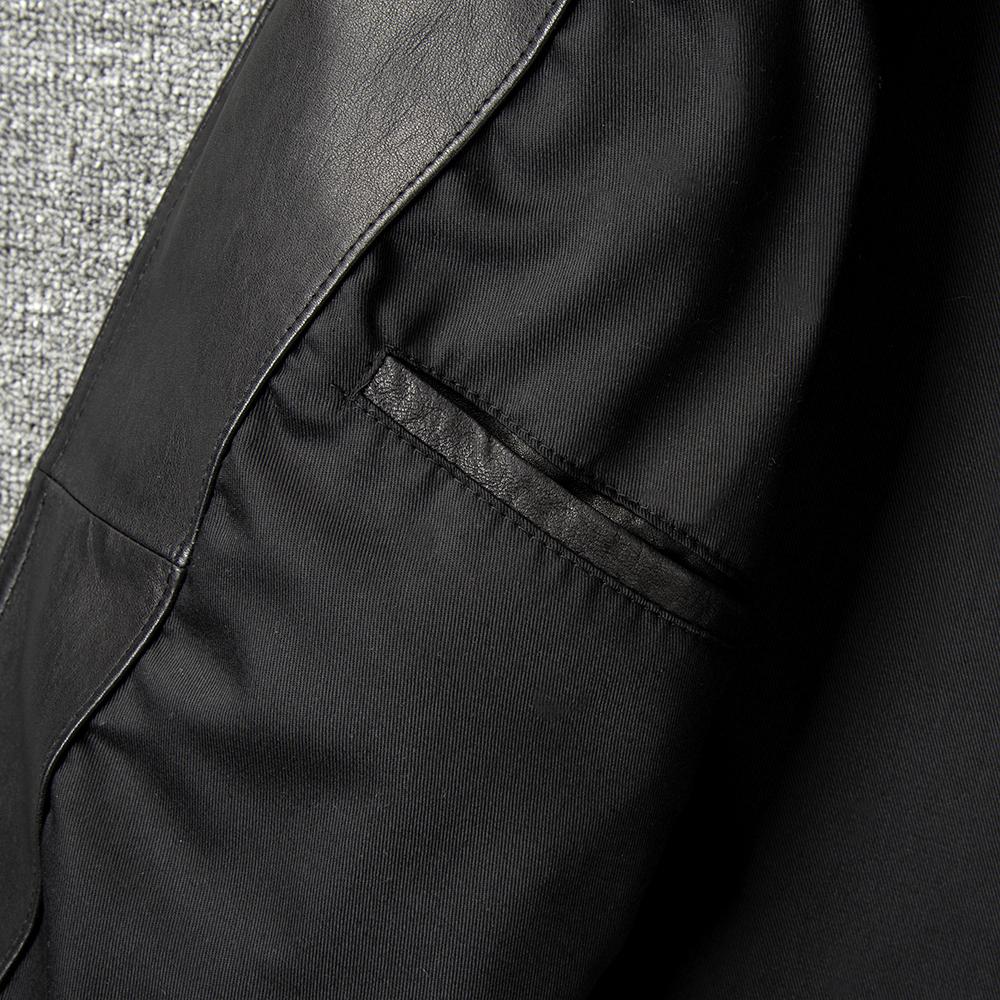 Motorcycle Style Jackets Natural Tanned Sheepskin Soft Genuine Leather Jacket Men Black Moto Biker Skin Coat Spring Autumn