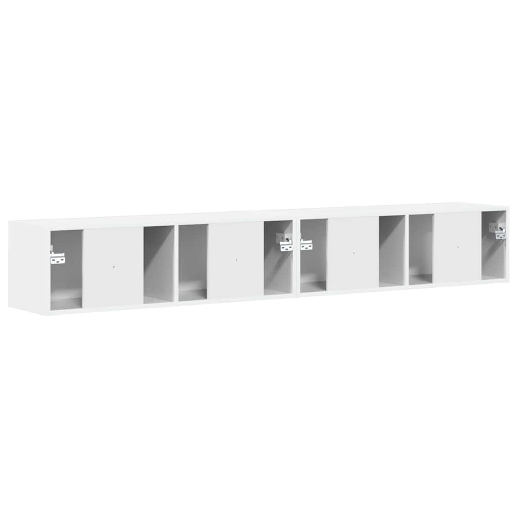 Wall Mounted TV Cabinet Set 2 pcs Glossy White 98 x 31 x 29.5 cm
