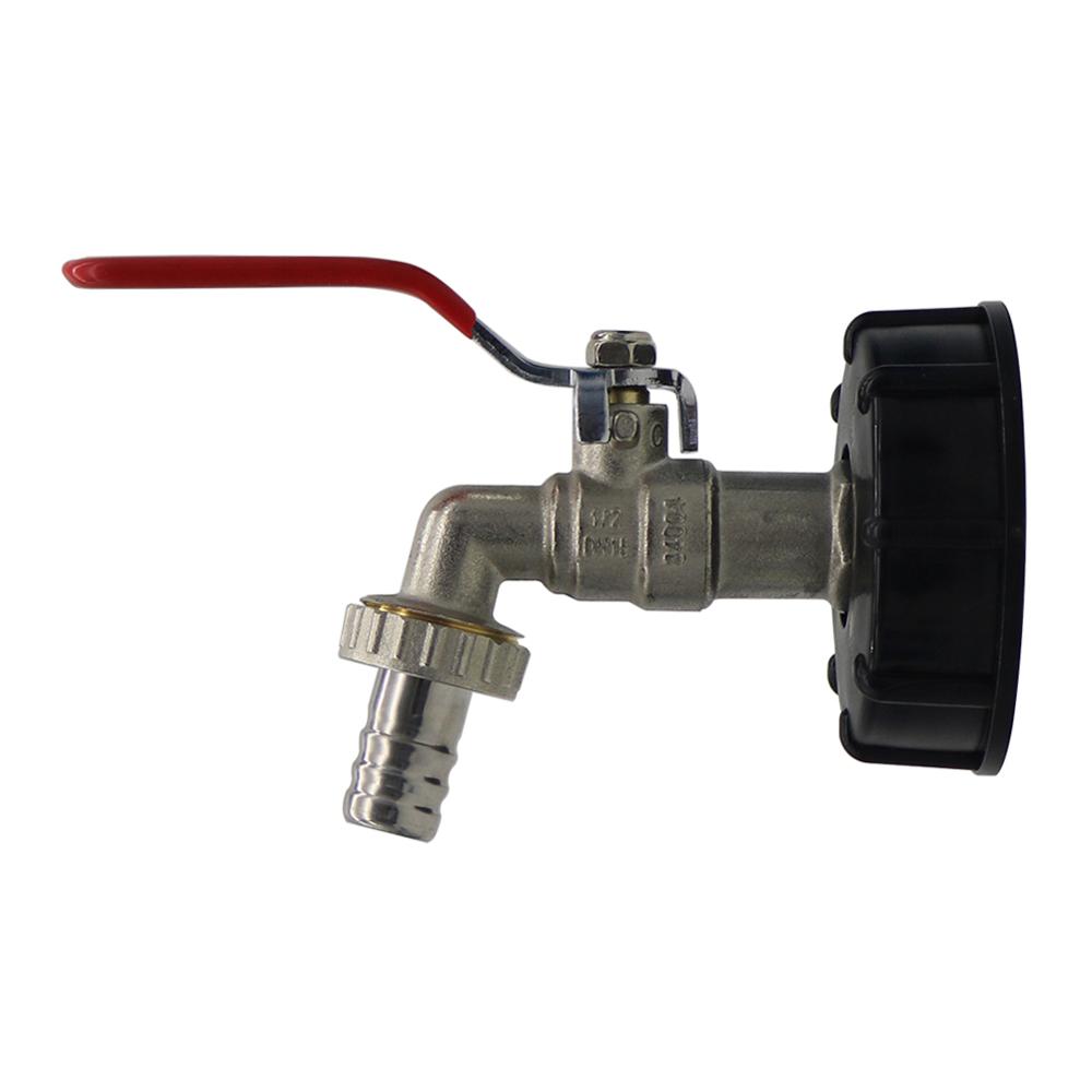IBC Tank Adapter S60X6 To Iron Brass Tap 1/2" Replacement Valve 60mm Coarse Thread To 15mm Garden Water Connectors Drain Adapter