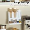 Coffee Station Organizer, Wall-mounted Coffee Bar Organizer for Countertop, Condiment and Cup Storage Organizer, Bar Accessories