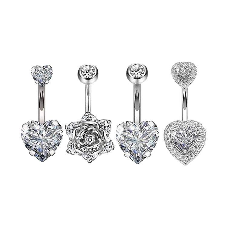 

Versatile Stainless Ring Collection Cubic Zirconia Body Jewelry Set With Copper Details