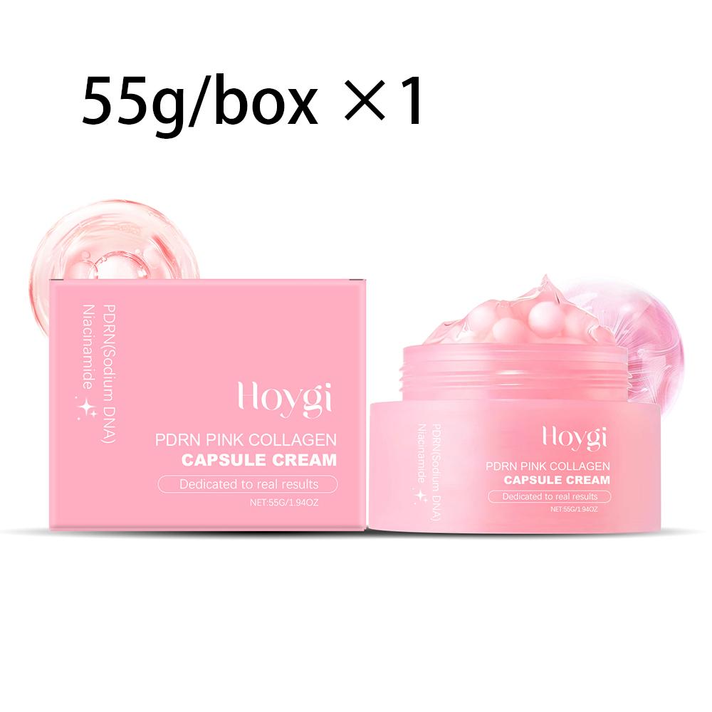 Kollagen Kapsel Creme Feuchtigkeitsspendend Hydrierend Straffend Haut aufpolsternd Feuchtigkeitssperre Anti-Aging Gesichtspflege Kapseln 55g pink
