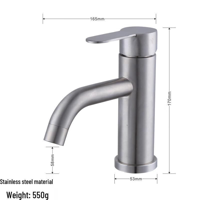 VEMUSE JDF-CW-528 Black 304 Stainless Steel Bathroom Faucet
