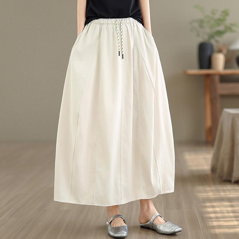 plus size High waist vintage summer casual loose long for woman skirts womens skirt