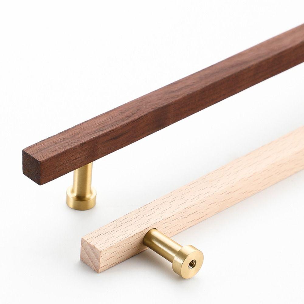 Beech Wood Drawer Pulls Walnut Wood Cabinet Pulls High-End Wooden Handles  Closet