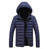 Rib Clothing Cotton Jacket Men's New Winter Solid Color Removable Hat Casual Trend Thickened Top Jacket Men