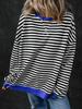 European and American Autumn and Winter Women's Clothing Loose Casual Striped Sweater Women