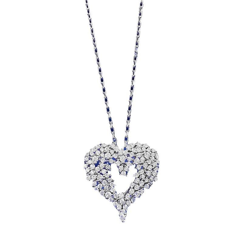 S925 Silver Full Sparkling Love Pendant Women s Versatile Single Item Heart Shaped Necklace Wedding Jewelry