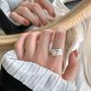 Su Chuang S925 Sterling Silver Lava Wrinkled Ring - Women's Cold Aesthetic High-End Statement Index Finger Ring