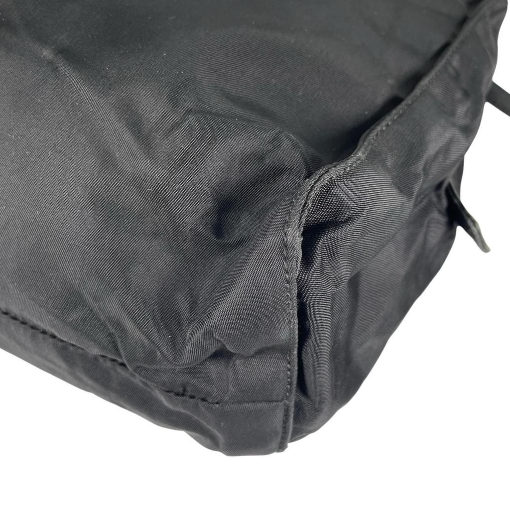 PRADA Triangular logo Tote Bag black Women used