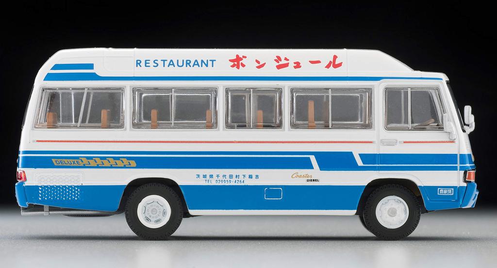 Tomica Limited Vintage Scale Toyota Coaster High Roof Air Conditioner Truck Finished Model 1/64 LV-184a (Restaurant Bonjour) -