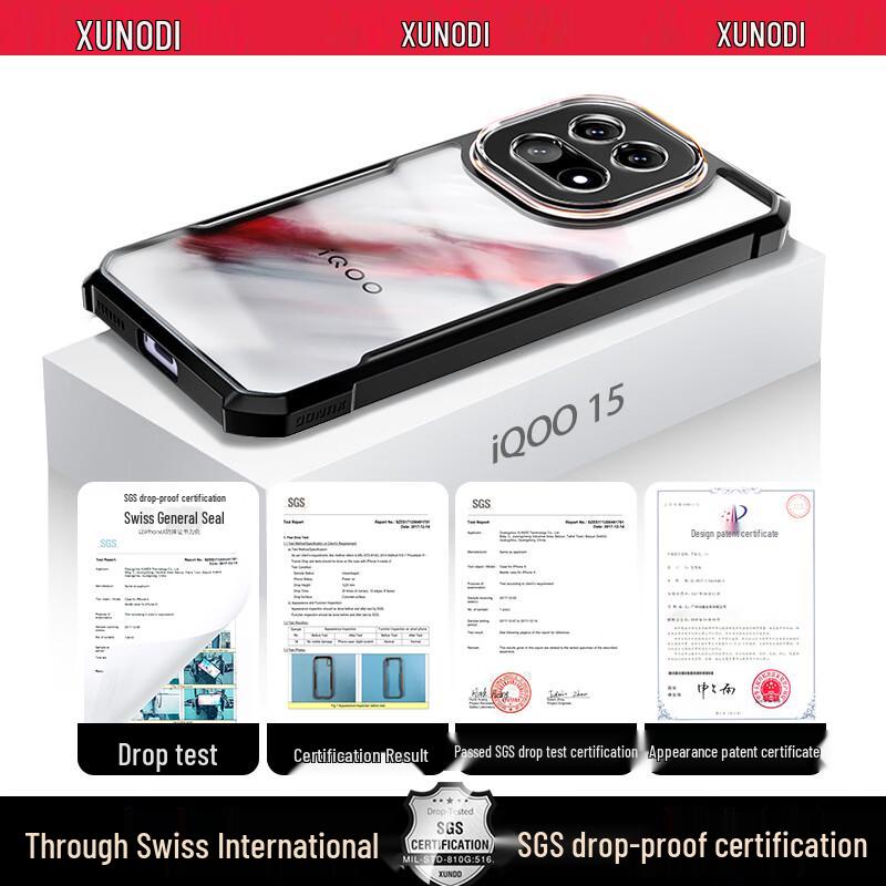 Xundd iQOO 15 Przezroczyste Magnetyczne Etui na Telefon z Poduszkami Powietrznymi