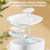 Cat Water Fountain with Automatic Circulating Flow - No Wet Mouth Pet Water Dispenser for Dogs - USB-Powered Pet Water Bowl