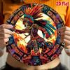 Vintage Metal Tin Sign Dancing God 8 Inch Round Wall Art Plaque Home Decor Garden