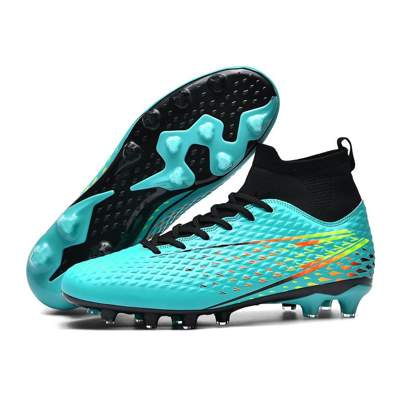 New High-top Football Shoes for Men, Women and Children Are Nailed Into Artificial Turf, Student Game Training Leather Football Shoes