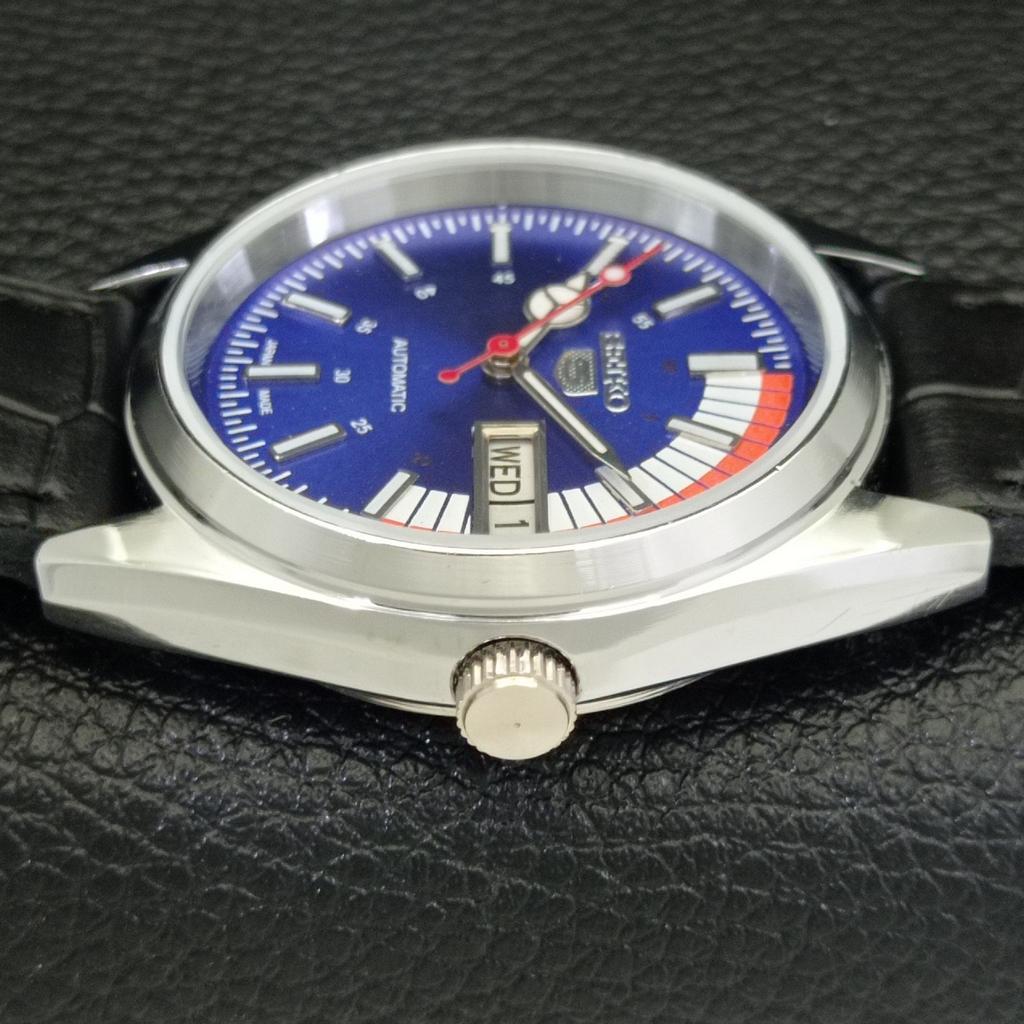 REFURBISHED SEIKO 5 AUTOMATIC 6309A VINTAGE JAPAN MENS BLUE DIAL WATCH a440865-4