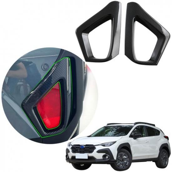 Carbon Fiber 2PCS Rear Fog Lamp Light Cover Trim For Subaru Crosstrek 2023 2024