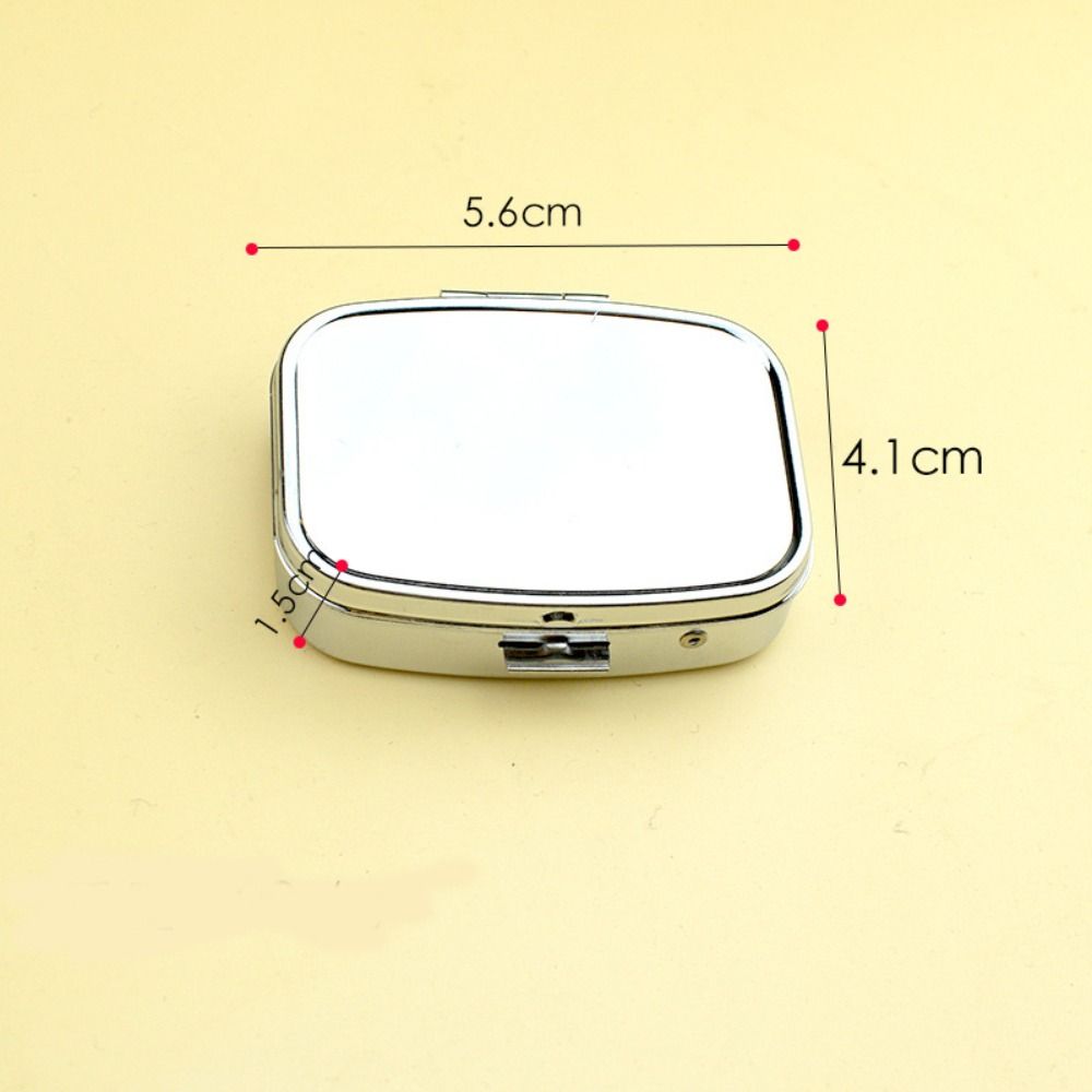 Portable Metal Tablet Box Round Compact Earrings Case Leak-Proof Pill Organizer Travel