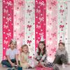 Pink Rain Silk with Butterfly Bow Curtain for Wedding Door Birthday Party Valentine's Day Rain Silk Curtain Photo Backdrop Decor