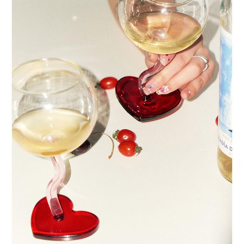 Luxurious Heart-Shaped Wine Glass - Perfect for Valentine's Day, Weddings, and Home Use