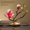 Magnolia Zen Vases Set: Bonsai-Style Table Ornaments & Home Decor Floral Art