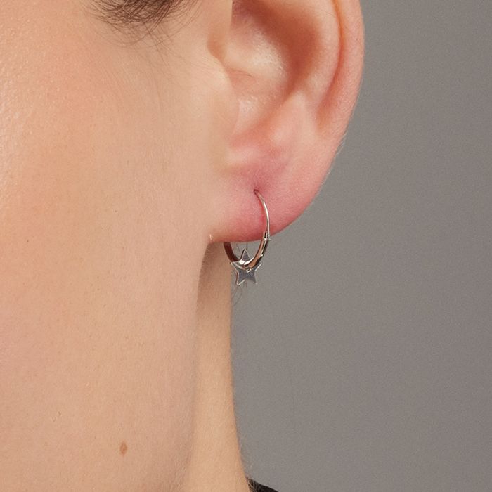 Boucles D'oreilles Luxenter En Argent 925 Plaqué Finition En Rhodié Largeur 5,7mm - Essential