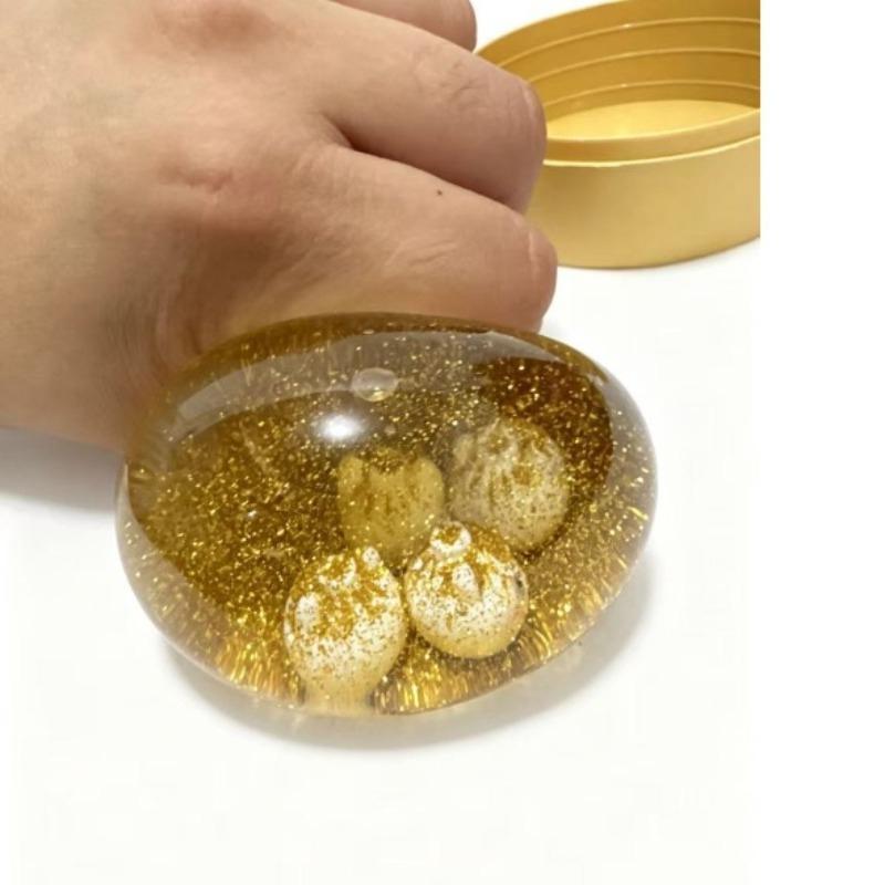 New Glitter Dumpling Colorful Simulation Steamed Bun Decompression Toy For Anxiety Squishes Stress Balls  Viral Fidget Toy