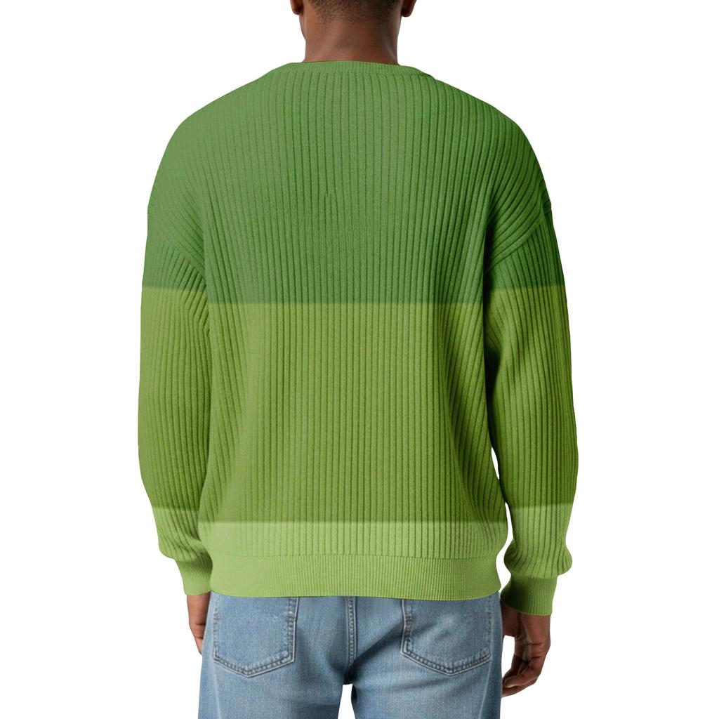 Herrfärg,Färgblockerad Snygg V-ringad Ribbstickad Långärmad T-shirt