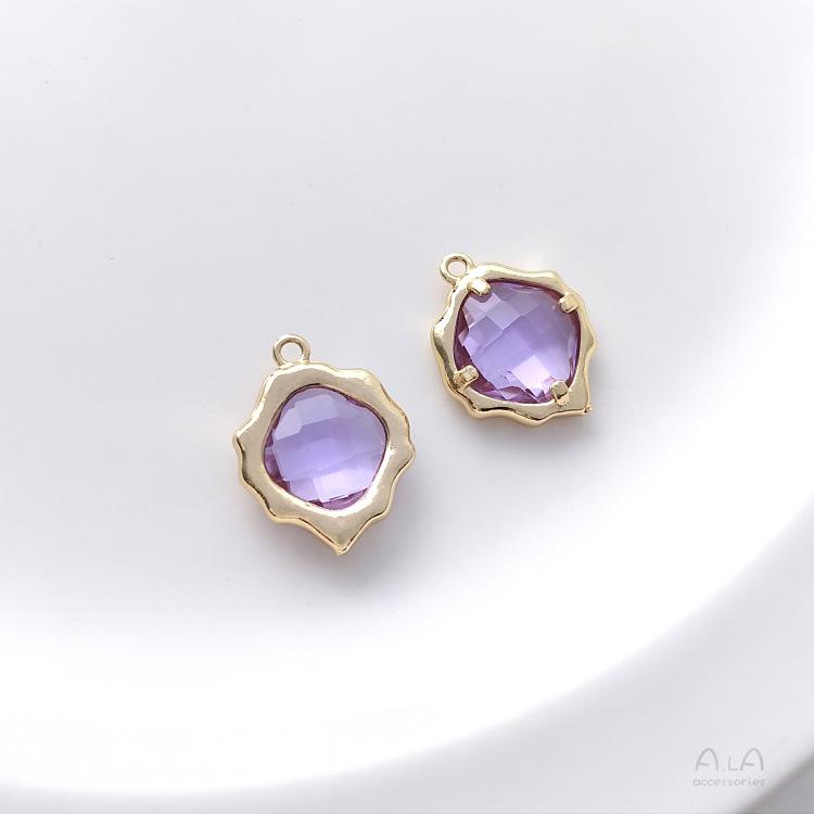 14K Gold-Filled Colorful Zircon 'Lover Bean' Pendant - DIY Necklace Charm