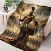 Spartan Warrior Flannel Blanket - Soft Reversible All-Season Throw, Ideal Gift for History Lovers & Military Enthusiasts