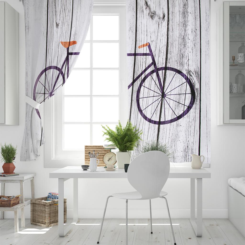 Bicycle Window Curtains Living Room Decor Curtains for Bedroom Luxury Home Decor Flat  Window