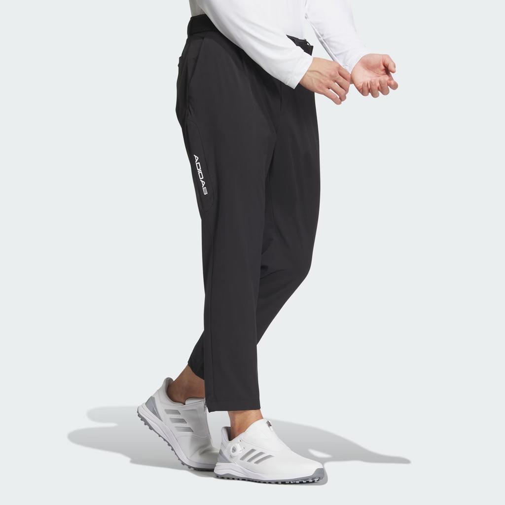 Adidas Aeroready 4-Way Stretch 9/10 Wide Letter Logo Print Golf Knitted Sports Pants Men bottoms Black IN9023