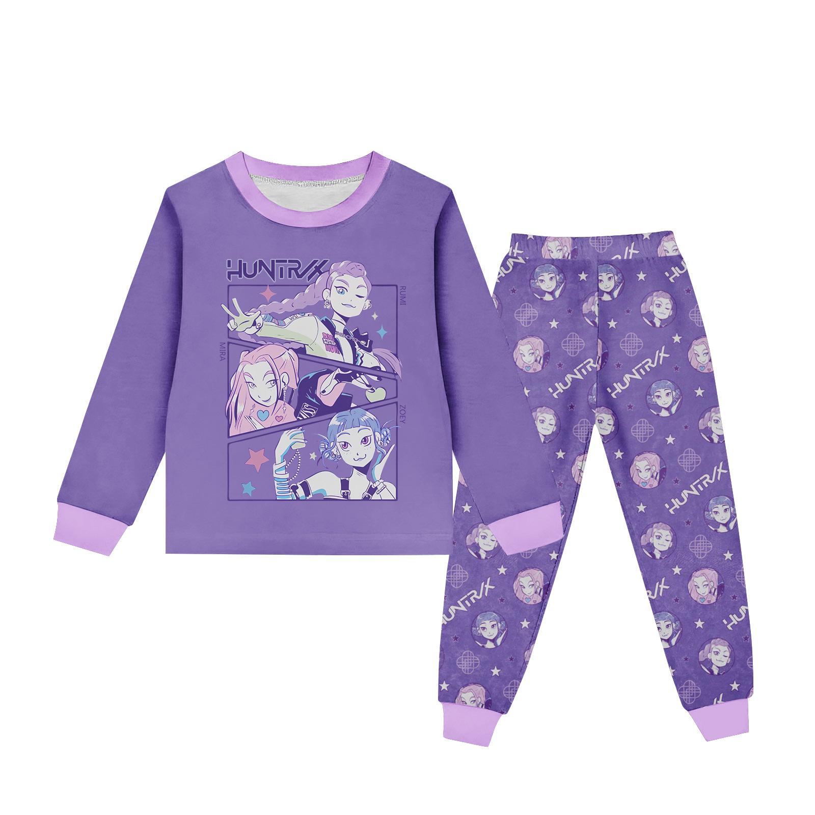 

Детский костюм с круглым вырезом и длинными рукавами в стиле мультфильма 4 фиолетовый