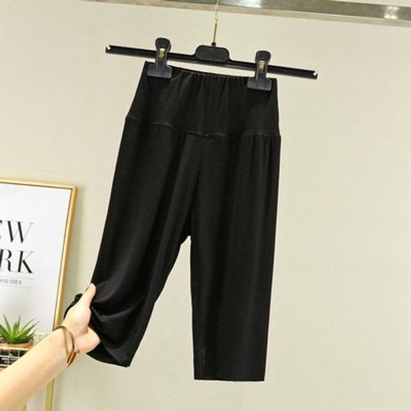 

Модальные шорты-безопасности Женские летние трехточечные тонкие однотонные леггинсы с высокой талией, эластичные, средней длины Black Half Length M (recommended 40.00 kg-50.00 kg