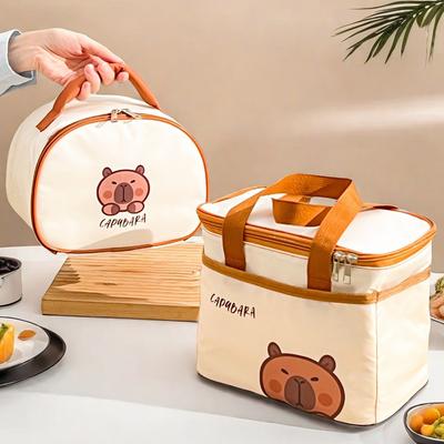 Niedliche Capybara Isolierte Lunchtasche Für Schüler Kind Tragbar Große Kapazität Wasserdicht Lebensmittel Thermotasche Wiederverwendbare Picknick Kühltasche