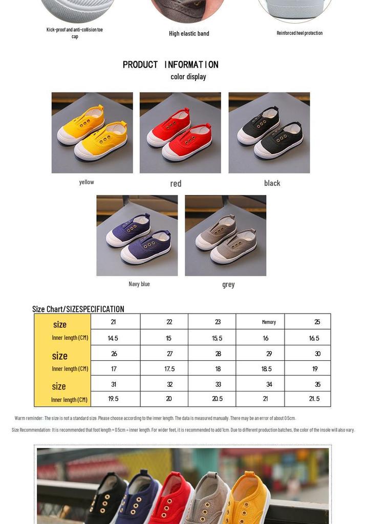 Kids' Slip-On Canvas Shoes - Soft Sole for Spring & Autumn, Perfect for Students and Preschoolers